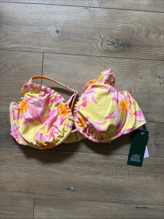 wild fable Other - wild fable Yellow Pink Floral Underwire Bikini Top D/DD